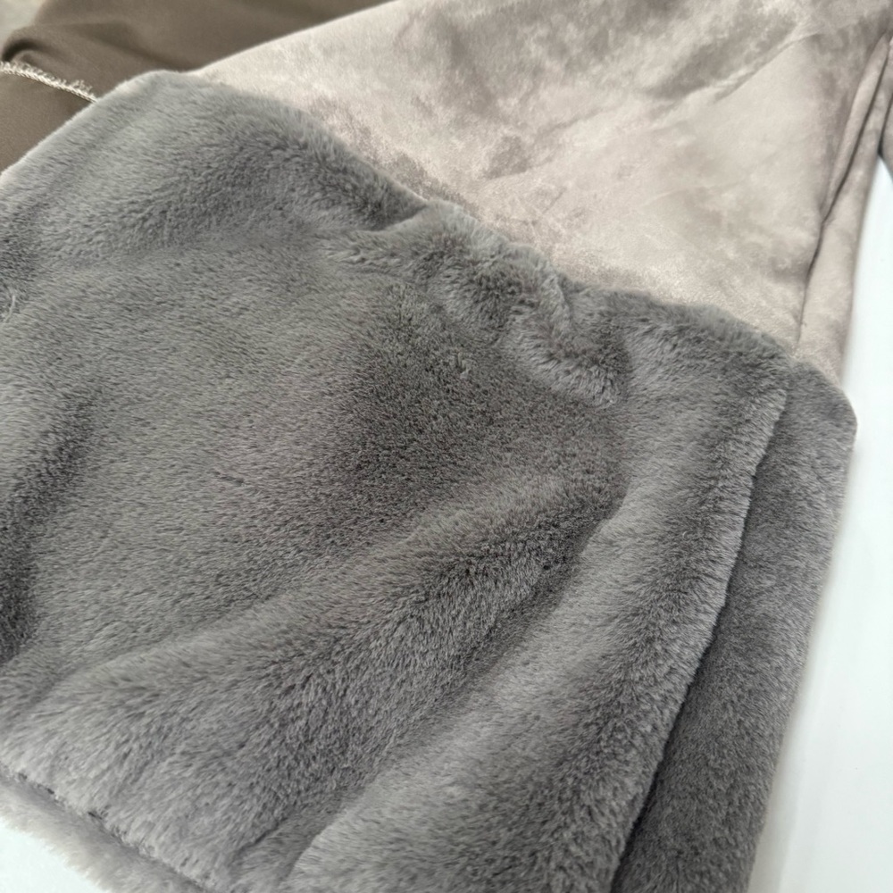 Zara jacket faux suede fur gray small preowned - Picture 8 of 12